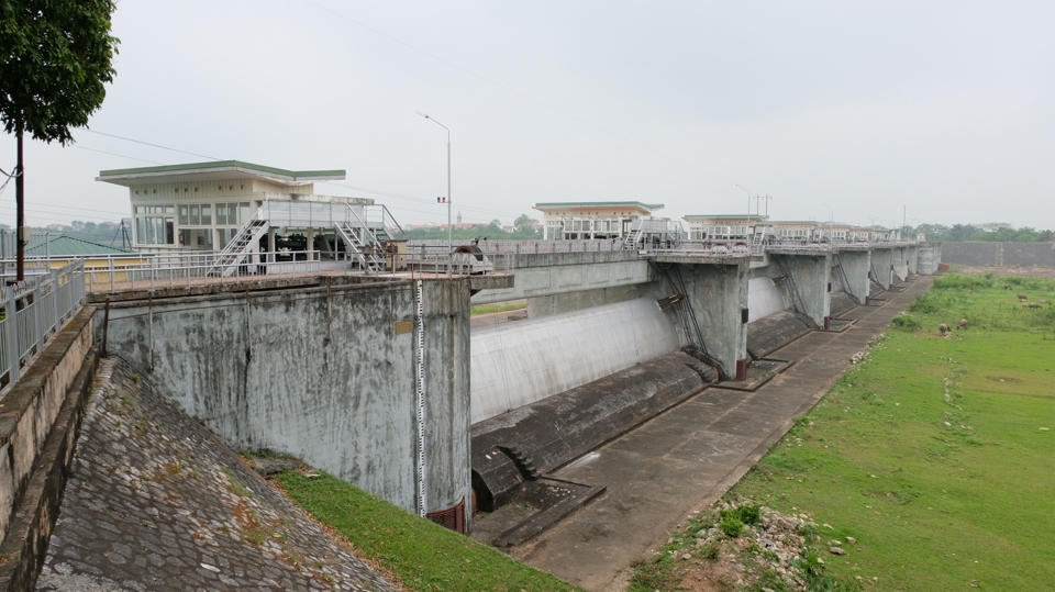 Đập Đ&aacute;y l&agrave; c&ocirc;ng tr&igrave;nh quan trọng nhất thuộc Cụm c&ocirc;ng tr&igrave;nh đầu mối ph&acirc;n lũ s&ocirc;ng Đ&aacute;y. C&ugrave;ng với Đập Đ&aacute;y, cụm c&ocirc;ng tr&igrave;nh c&ograve;n c&oacute; c&aacute;c hạng mục kh&aacute;c gồm: Cống Cẩm Đ&igrave;nh - Hiệp Thuận, cống V&acirc;n Cốc v&agrave; k&ecirc;nh dẫn Cẩm Đ&igrave;nh - Hiệp Thuận.