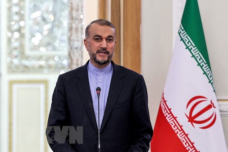 Ngoại trưởng Iran Hossein Amir-Abdollahian tại cuộc họp b&aacute;o ở Tehran, Iran. Ảnh: AFP/TTXVN