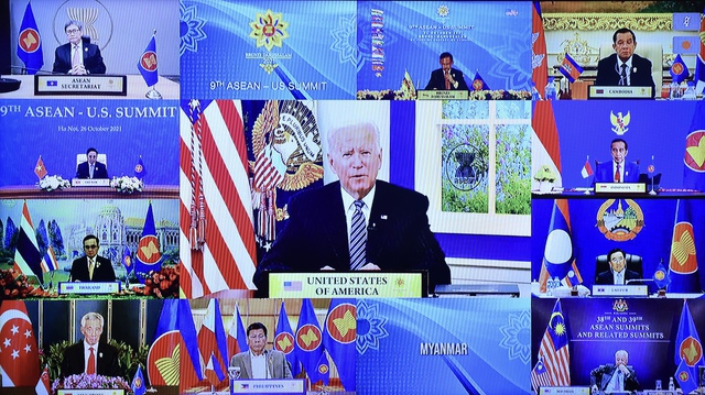 Tại Hội nghị Cấp cao ASEAN-Hoa Kỳ lần thứ 9 theo h&igrave;nh thức trực tuyến (ng&agrave;y 26/10/2021), Tổng thống Hoa Kỳ Joe Biden nhấn mạnh quan hệ ASEAN-Hoa Kỳ c&oacute; tầm quan trọng đặc biệt với tương lai của khu vực. Ảnh: Baochinhphu