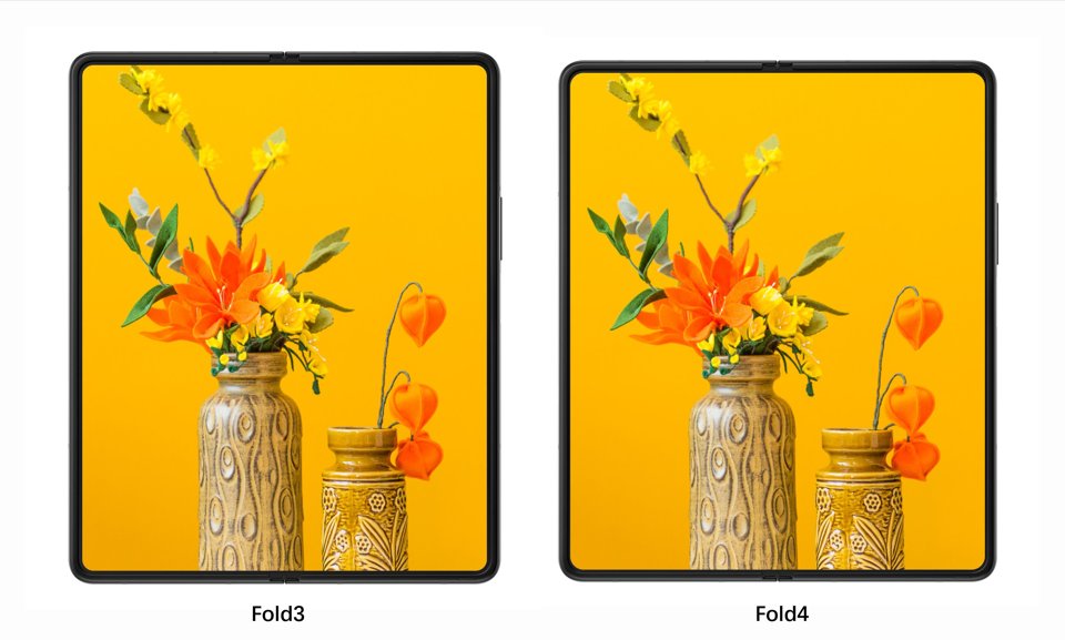 Samsung Galaxy Z Fold 4 được thiết kế lại với màn hình vuông hơn. Ảnh Ice universe