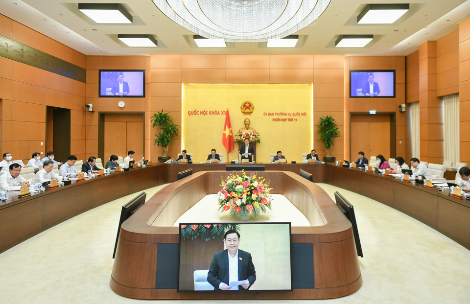 Quang cảnh phi&ecirc;n họp thứ 11 của Ủy ban Thường vụ Quốc hội. Ảnh: Quochoi.vn