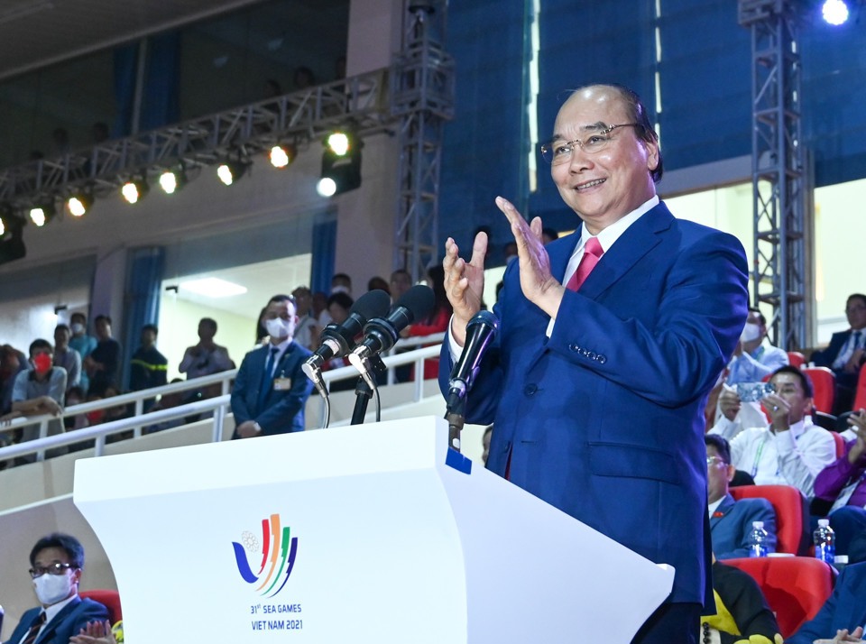 Chủ tịch nước Nguyễn Xuân Phúc phát biểu tại buổi lễ. Ảnh: Duy Khánh