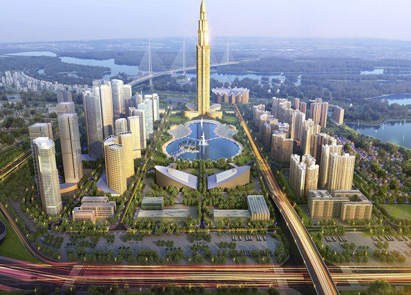 Khu vực dự kiến xây dựng tòa tháp tài chính dự án Thành phố thông minh tại xã Hải Bối, huyện Đông Anh. Ảnh: Vũ Hạ