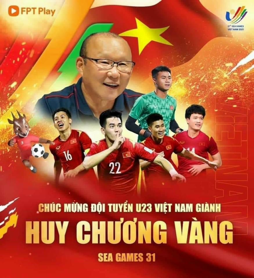 Xin ch&uacute;c mừng thầy Park v&agrave; c&aacute;c cầu thủ U23 Việt Nam. Ảnh TT