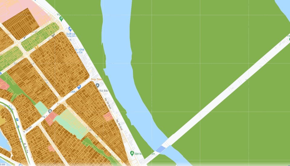 Chi tiết quy hoạch hiện trạng đất thuộc ph&acirc;n khu đ&ocirc; thị s&ocirc;ng Hồng hiển thị tr&ecirc;n Meey Map