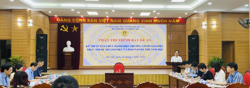 Giám đốc Sở GD&ĐT Hà Nội Trần Thế Cương phát biểu khai mạc tại Hội đồng thi tuyển chức danh hiệu trưởng