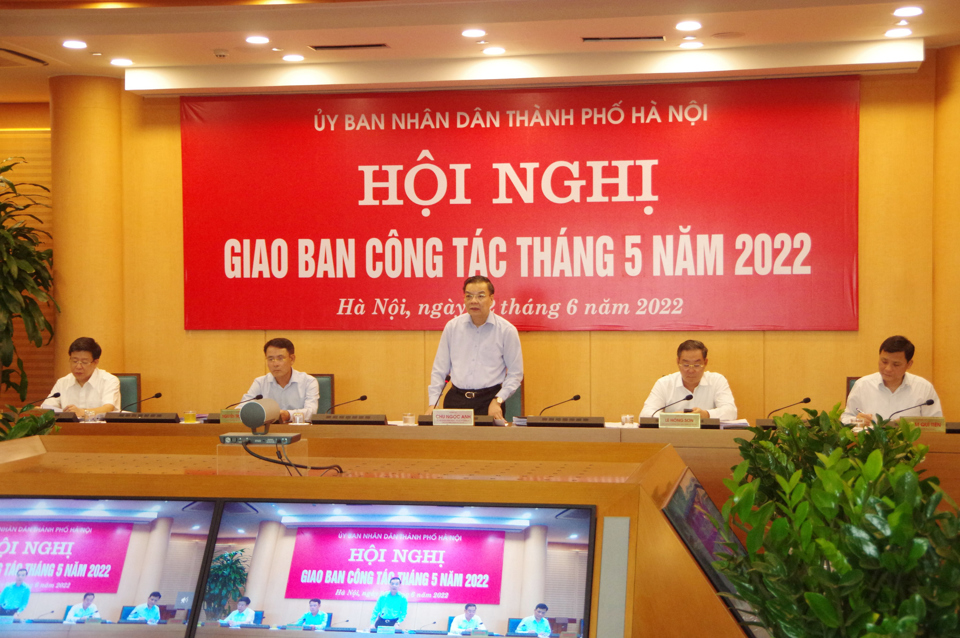 Chủ tịch UBND TP H&agrave; Nội Chu Ngọc Anh ph&aacute;t biểu kết luận hội nghị.&nbsp;