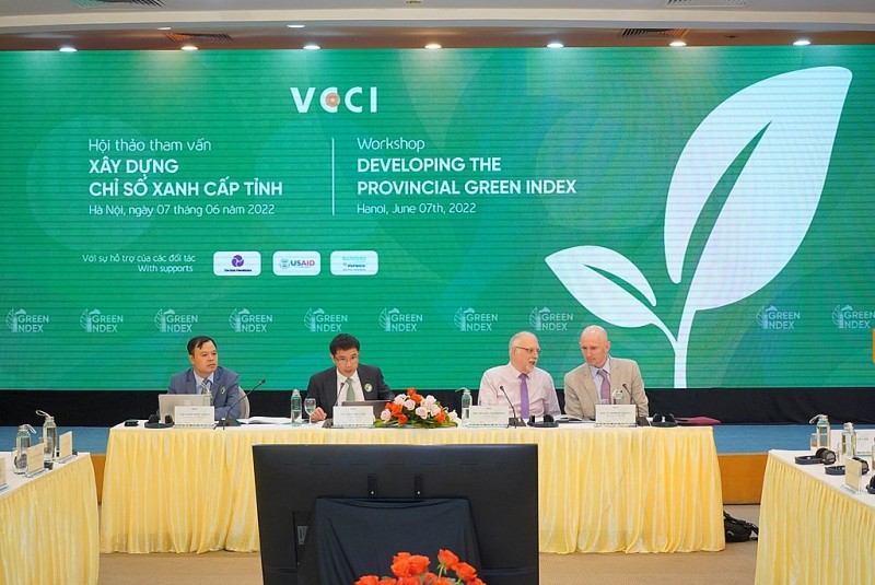 Hội thảo tham vấn xây dựng chỉ số xanh cấp tỉnh ngày 7/6 tại Hà Nội. Ảnh: Vi Vi