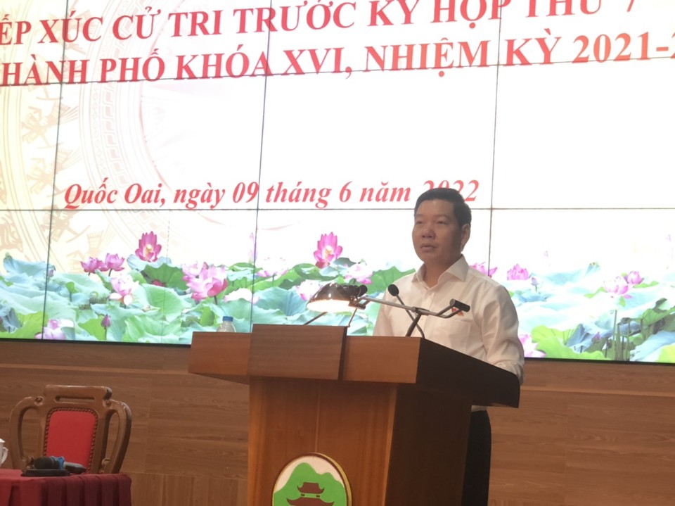 Chủ tịch UBND huyện Quốc Oai Nguyễn Trường Sơn - Tổ trưởng Tổ đại biểu số 26 HĐND TP