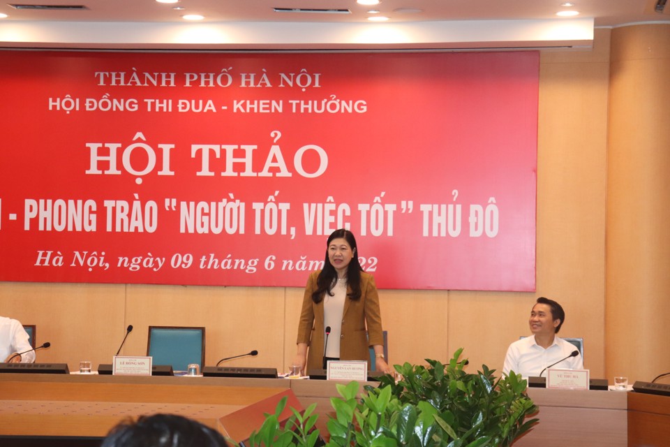 Chủ tịch Ủy ban MTTQ Việt Nam TP H&agrave; Nội Nguyễn Lan Hương kết luận Hội thảo