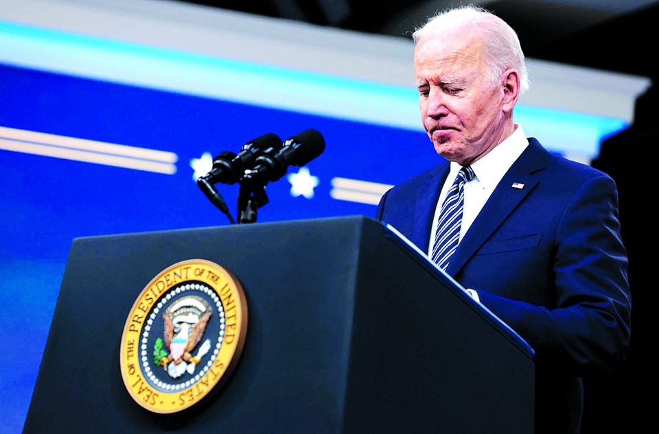 Tổng thống Joe Biden trong b&agrave;i ph&aacute;t biểu về gi&aacute; năng lượng cao v&agrave; việc giải ph&oacute;ng dầu từ khu dự trữ chiến lược của Mỹ, tại Washington, ng&agrave;y 31/3/2022. Ảnh: GETTY IMAGES