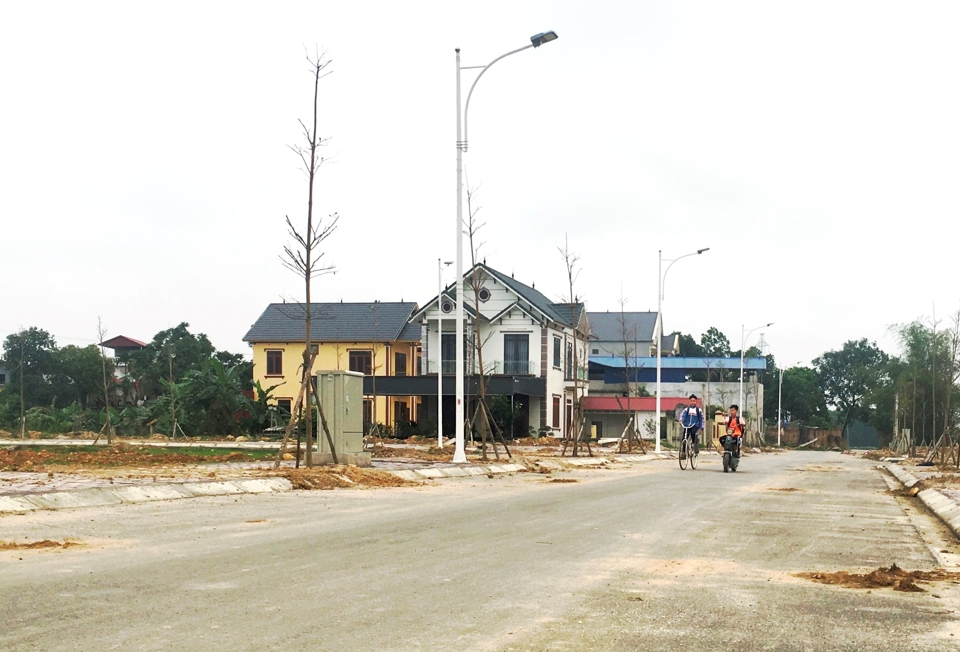 Khu tái định cư xã Hồng Kỳ (huyện Sóc Sơn) đã hoàn thành hạ tầng kỹ thuật. Ảnh: Trọng Tùng