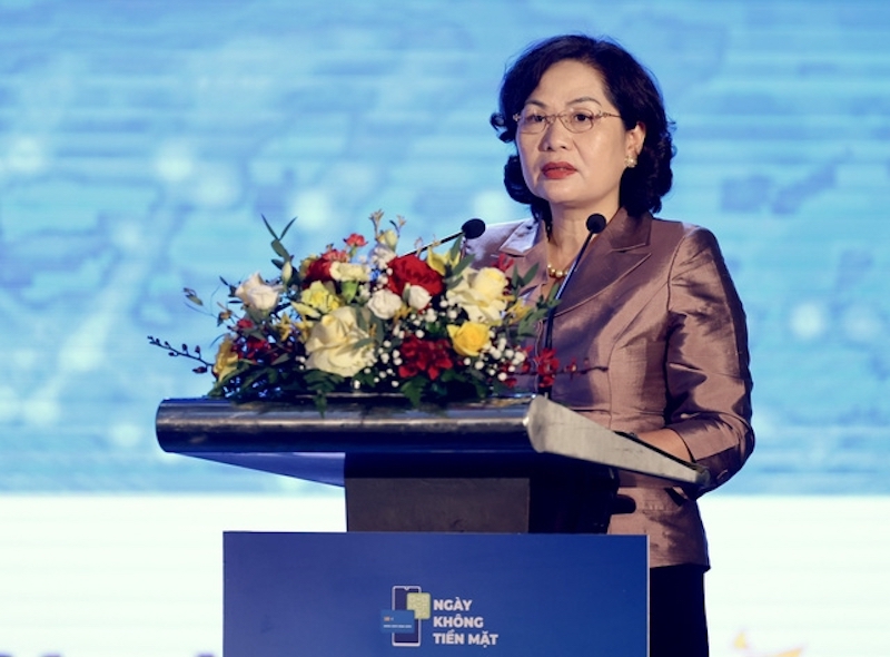 Thống đốc NHNN Nguyễn Thị Hồng ph&aacute;t biểu tại Hội thảo