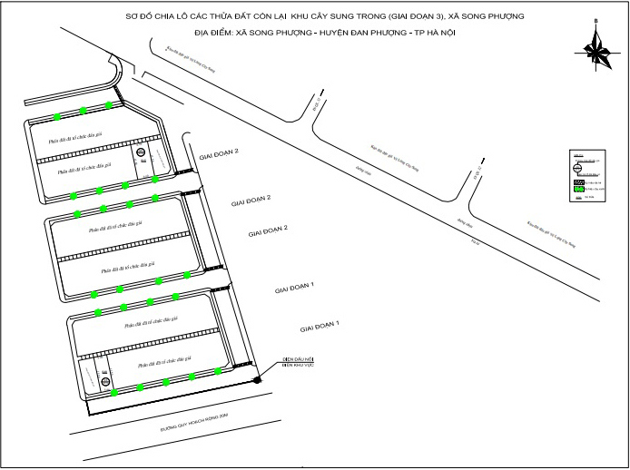 Sơ đồ khu đất đấu gi&aacute;&nbsp;khu C&acirc;y Sung Trong (giai đoạn 3), x&atilde; Song Phượng, huyện Đan Phượng.