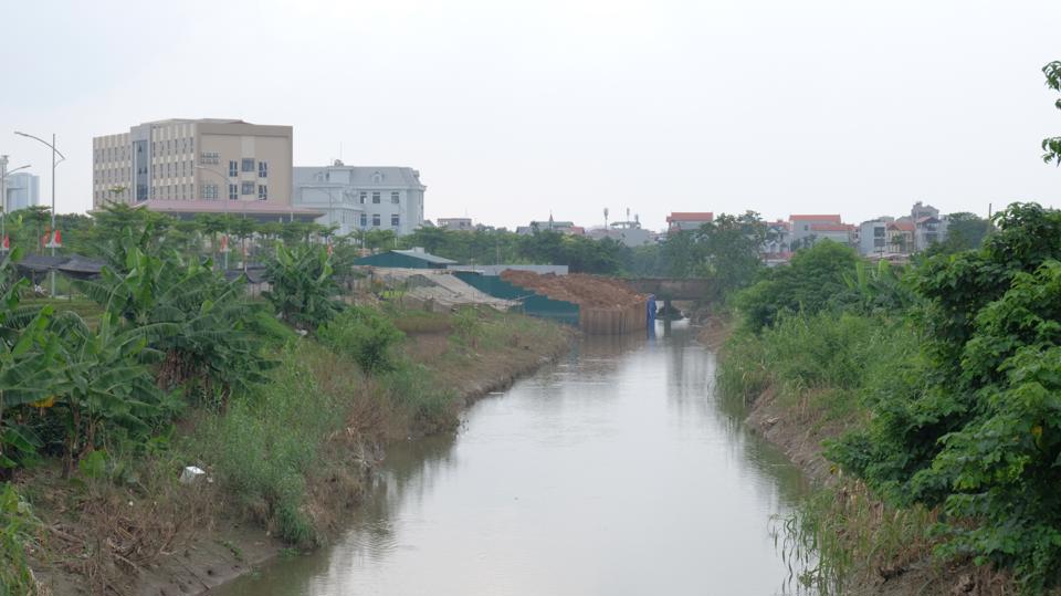 Công tác giải phóng mặt bằng dự án cải tạo thoát nước sông Pheo dự kiến hoàn thành trong tháng 7/2022. Ảnh: Trọng Tùng