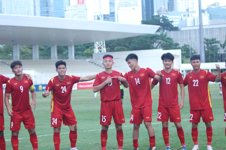 U19 Việt Nam c&oacute; chiến thắng đầu ti&ecirc;n tại giải U19 Đ&ocirc;ng Nam &Aacute; 2022. Ảnh: VFF.