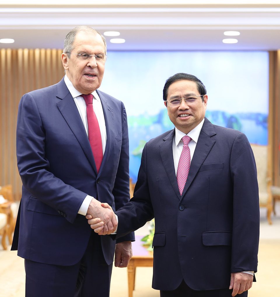 Thủ tướng Ch&iacute;nh phủ Phạm Minh Ch&iacute;nh tiếp&nbsp;Bộ trưởng Ngoại giao Li&ecirc;n bang Nga Sergey Lavrov.&nbsp;