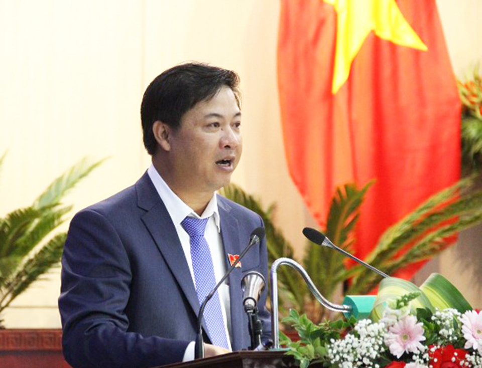 Chủ tịch HĐND TP Đ&agrave; Nẵng Lương Nguyễn Minh Triết ph&aacute;t biểu khai mạc kỳ họp.