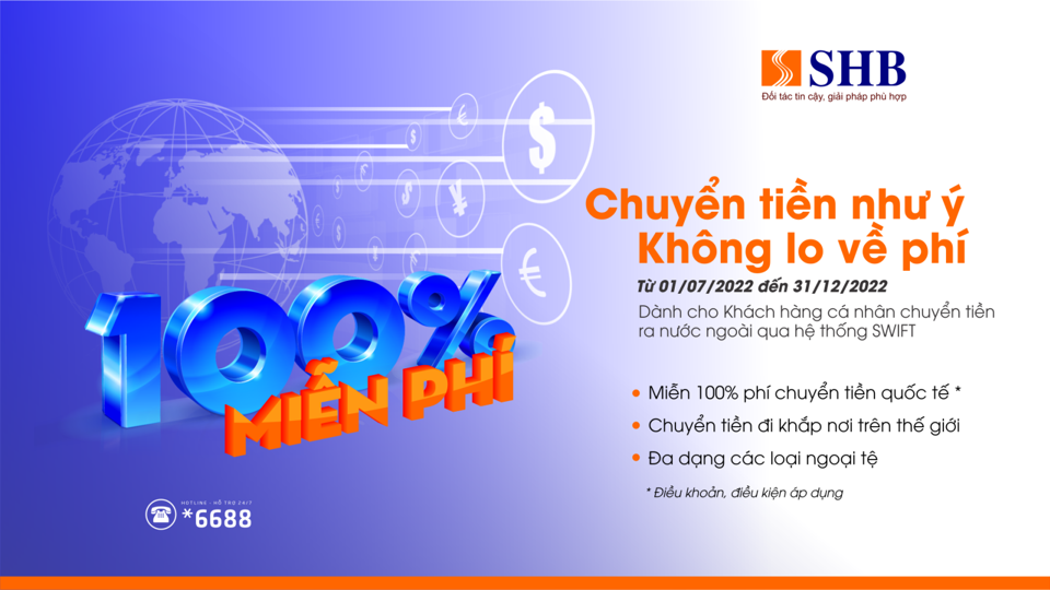 Miễn phí chuyển tiền quốc tế cùng SHB - Ảnh 1