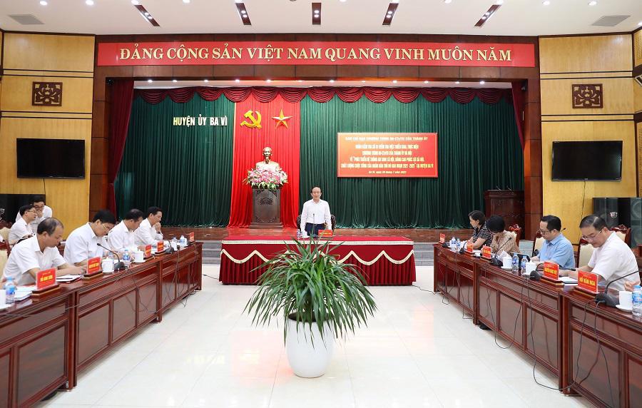Chủ tịch HĐND TP Hà Nội Nguyễn Ngọc Tuấn phát biểu kết luận. Ảnh: Thùy Linh