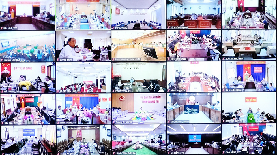 Hội nghị kết nối Bộ Y tế với c&aacute;c điểm cầu tại 63 tỉnh, TP.