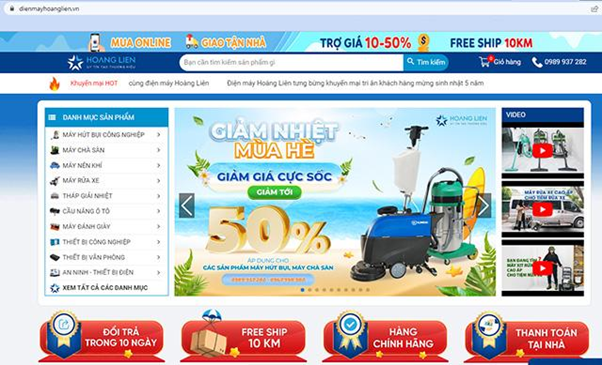 Mua m&aacute;y bơm hơi nhanh ch&oacute;ng, đơn giản tại website của Ho&agrave;ng Li&ecirc;n