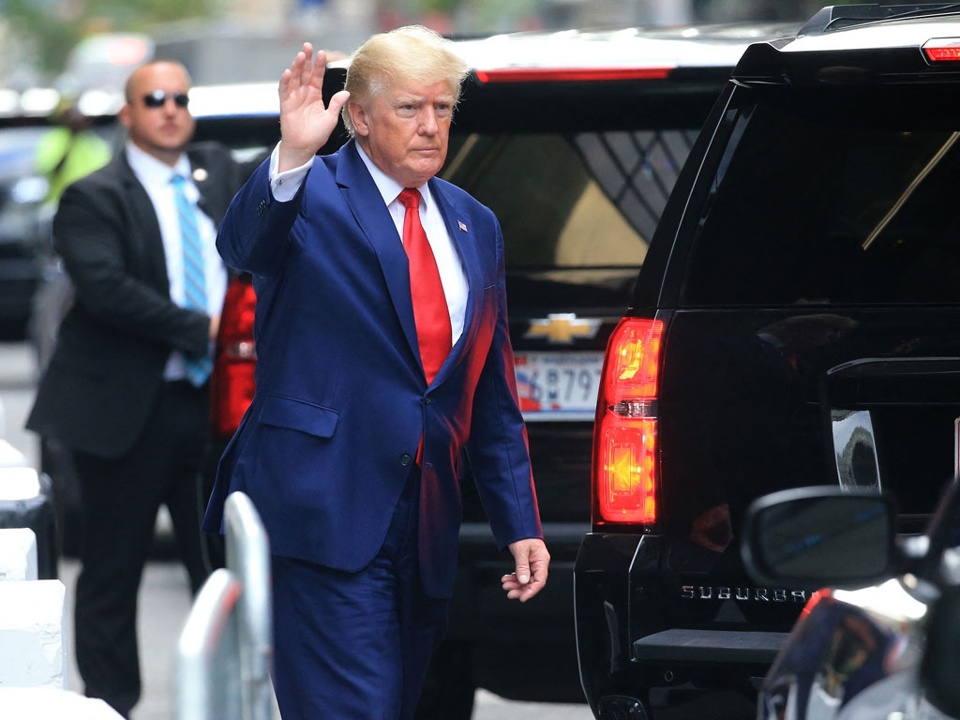 Ông Trump ở New York hôm 10/8. Ảnh AFP