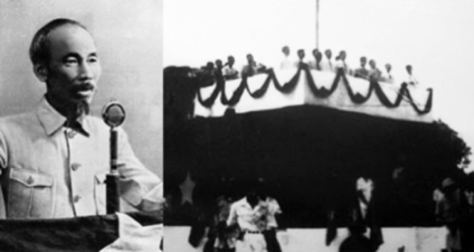 Chủ tịch Hồ Ch&iacute; Minh đọc bản Tuy&ecirc;n ng&ocirc;n Độc lập tại Quảng trường Ba Đ&igrave;nh ng&agrave;y 2/9/1945. Ảnh: Tư liệu &nbsp;