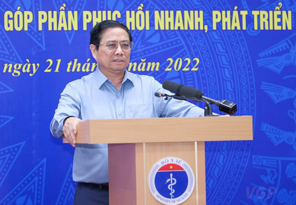 Thủ tướng Phạm Minh Ch&iacute;nh ph&aacute;t biểu tại Hội nghị. Ảnh: VGP/Nhật Bắc