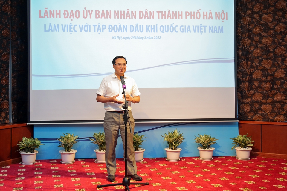 Chủ tịch UBND TP Hà Nội Trần Sỹ Thanh làm việc với Petrovietnam - Ảnh 1