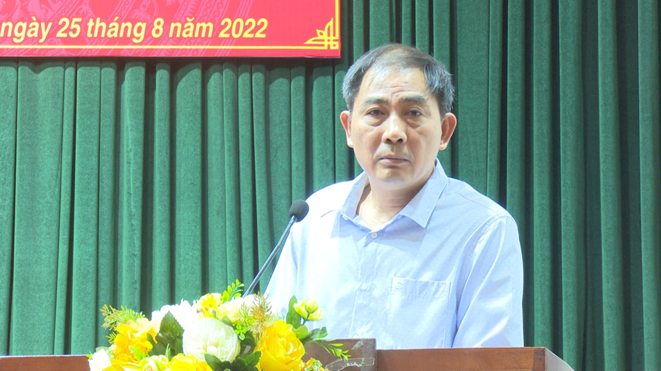 Chủ tịch UBND huyện Thường T&iacute;n Nguyễn Xu&acirc;n Minh ph&aacute;t biểu tại hội nghị triển khai thực hiện nhiệm vụ CCHC tr&ecirc;n địa b&agrave;n&nbsp;