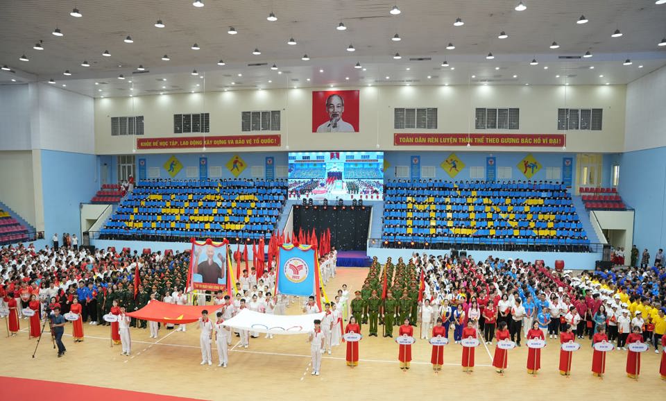 Quang cảnh Lễ khai mạc Đại hội TDTT huyện Gia L&acirc;m lần thứ X năm 2022
