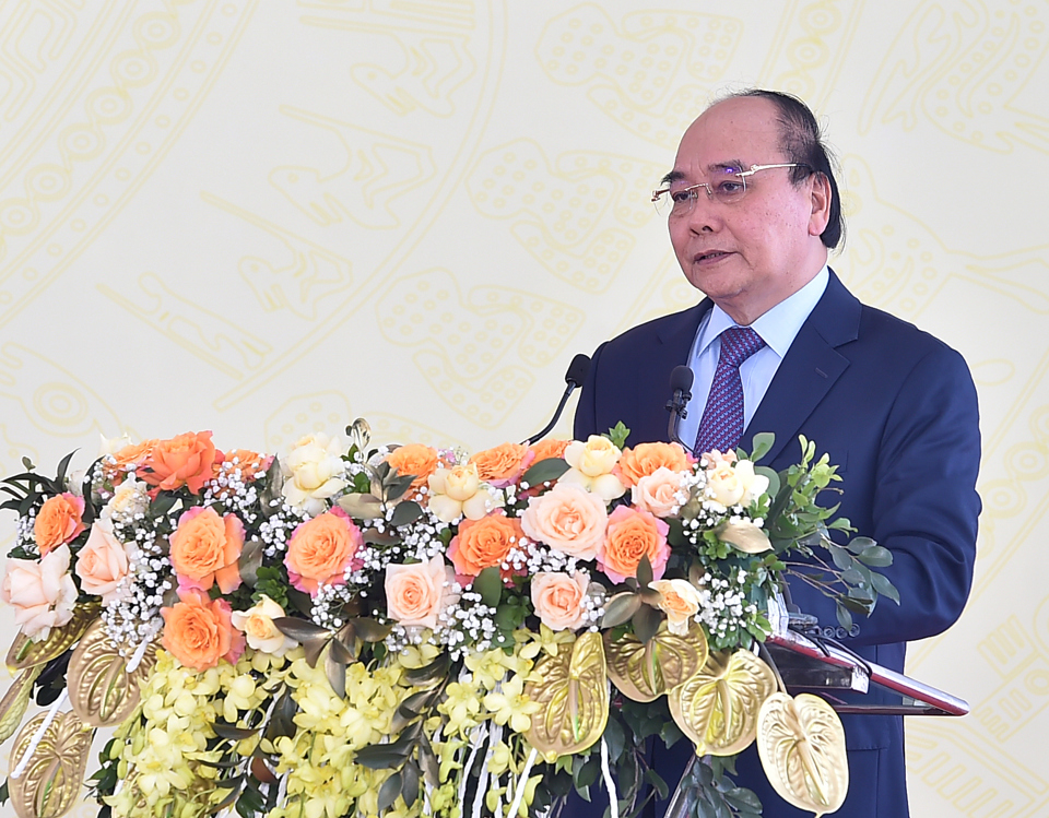 Chủ tịch nước Nguyễn Xu&acirc;n Ph&uacute;c ph&aacute;t biểu tại buổi lễ. Ảnh VGP/Đức Tu&acirc;n &nbsp;