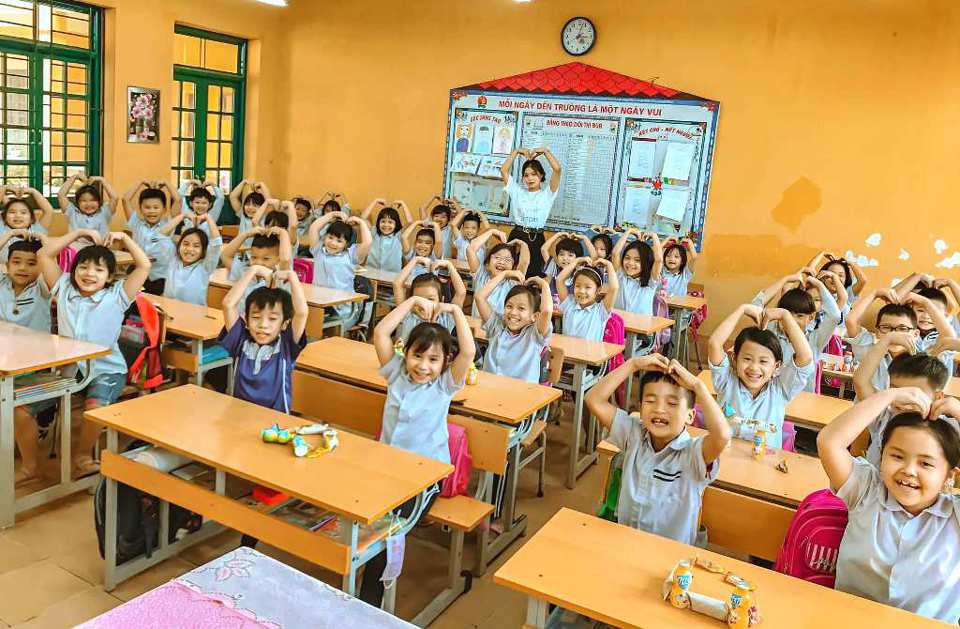 Một giờ l&ecirc;n lớp của học sinh trường Tiểu học Kim Lũ (huyện S&oacute;c Sơn).