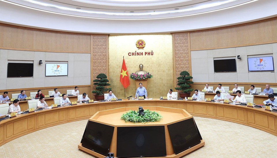 Thủ tướng Phạm Minh Chính chủ trì phiên họp. Ảnh: Dương Giang