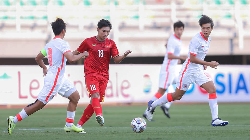 U20 Việt Nam qu&aacute; vượt trội so với&nbsp;U20 Hong Kong (Trung Quốc). Ảnh: AFC.
