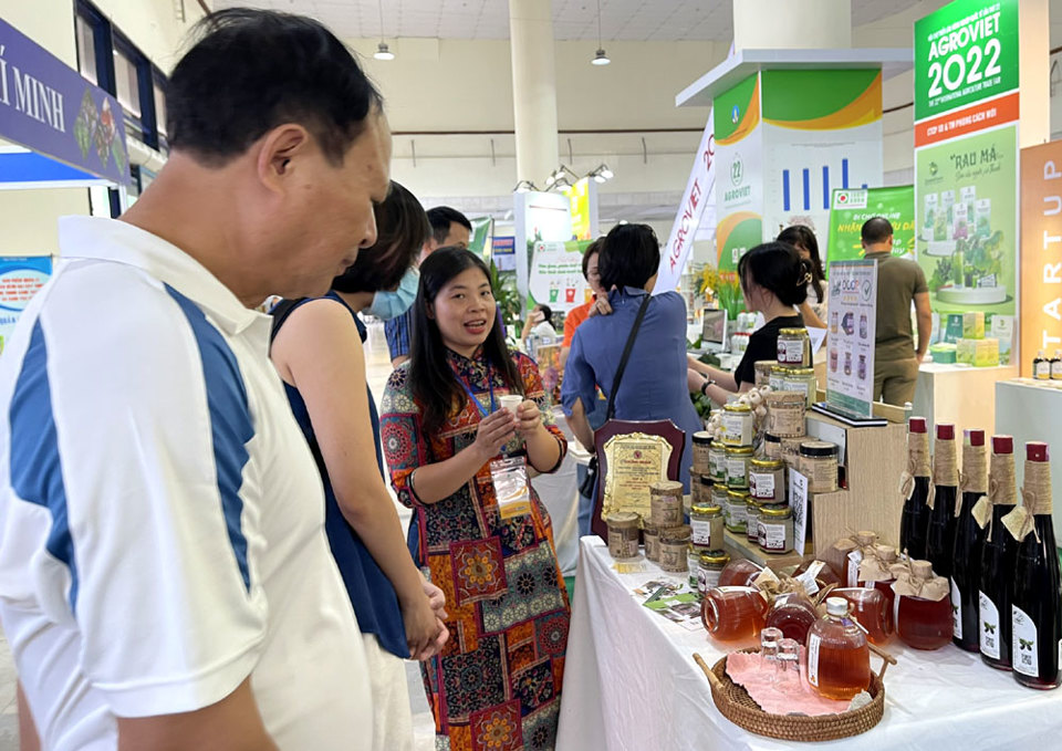 Kh&aacute; đ&ocirc;ng kh&aacute;ch tham quan mua sắm tại Hội chợ.