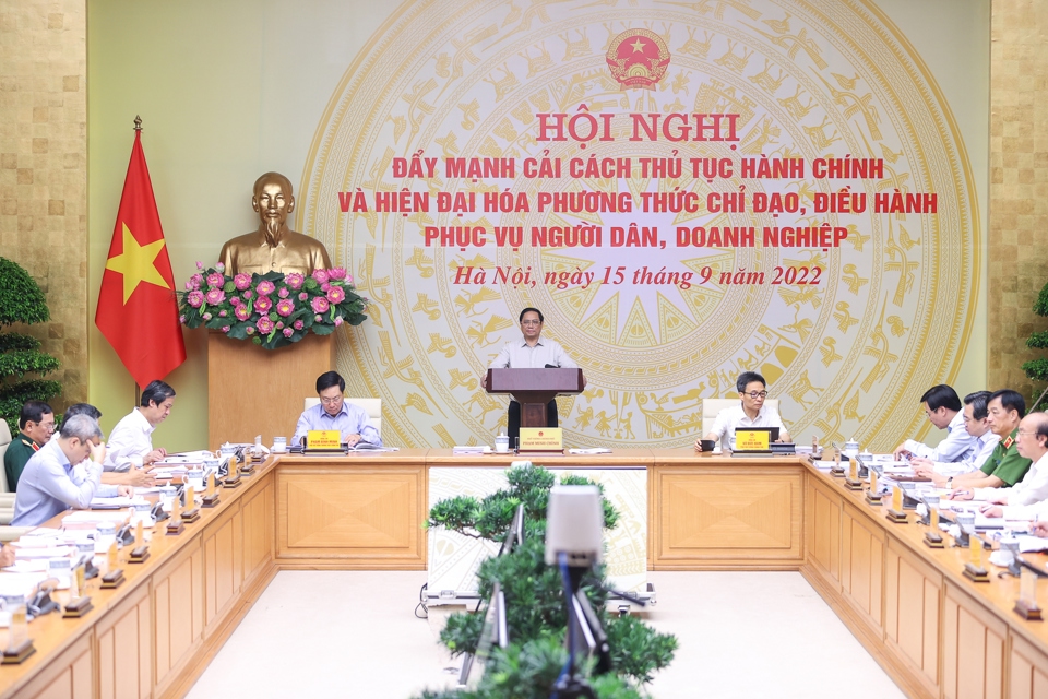 Thủ tướng Phạm Minh Chính phát biểu tại hội nghị. Ảnh: Nhật Bắc