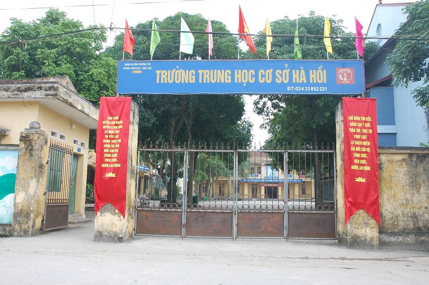 Trường THCS Hà Hồi, huyện Thường Tín- nơi xảy ra sự việc đáng tiếc