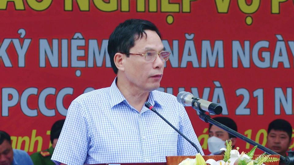 Ph&oacute; Chủ tịch UBND huyện Thanh Tr&igrave; Nguyễn Huy To&agrave;n ph&aacute;t biểu tại buổi lễ