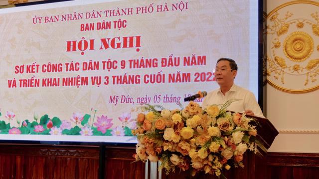 Ph&oacute; Chủ tịch Thường trực UBND TP H&agrave; Nội L&ecirc; Hồng Sơn ph&aacute;t biểu chỉ đạo tại hội nghị. &nbsp;