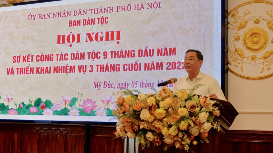 Phó Chủ tịch Thường trực UBND TP Hà Nội Lê Hồng Sơn phát biểu chỉ đạo tại hội nghị. Ảnh: Trọng Tùng