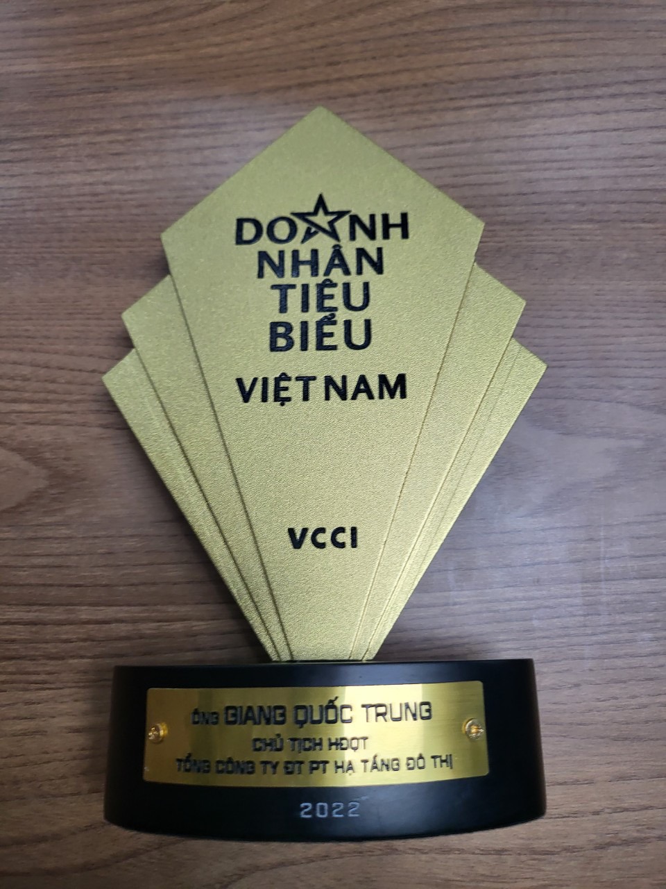 Biểu tượng danh hiệu "Doanh nh&acirc;n Việt Nam ti&ecirc;u biểu" &nbsp;năm 2022 &nbsp;trao cho CEO UDIC.