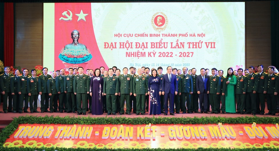 Ban Chấp h&agrave;nh Hội Cựu chiến binh TP H&agrave; Nội kh&oacute;a VII, nhiệm kỳ 2022 - 2027 ra mắt Đại hội