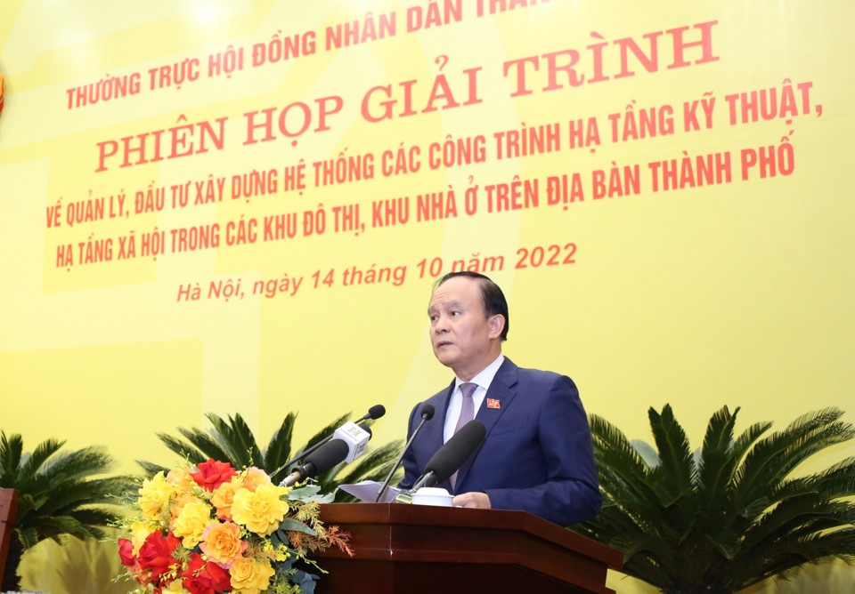 Chủ tịch HĐND TP H&agrave; Nội Nguyễn Ngọc Tuấn nhấn mạnh những nội dung cần lưu &yacute; để phi&ecirc;n giải tr&igrave;nh đạt hiệu quả cao&nbsp;