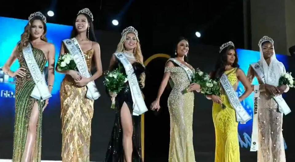 Top 6 th&iacute; sinh của Miss Intercontinental 2022 gồm: Brazil, Puerto Rico, Venezuela, Đức, Nigeria v&agrave; Việt Nam.