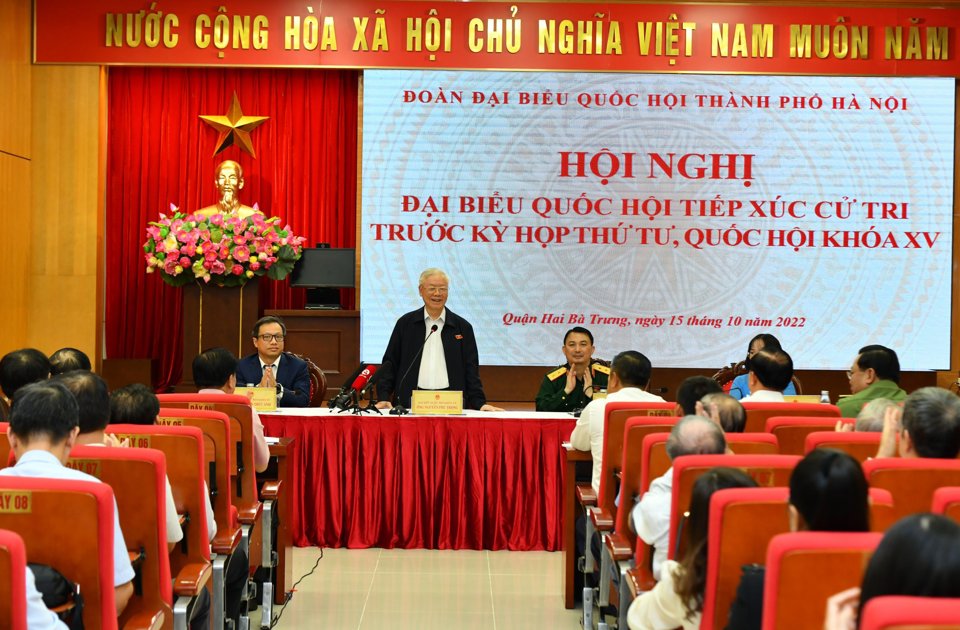 Quang cảnh Hội nghị tiếp x&uacute;c cử tri. Ảnh: Đăng Khoa.&nbsp;