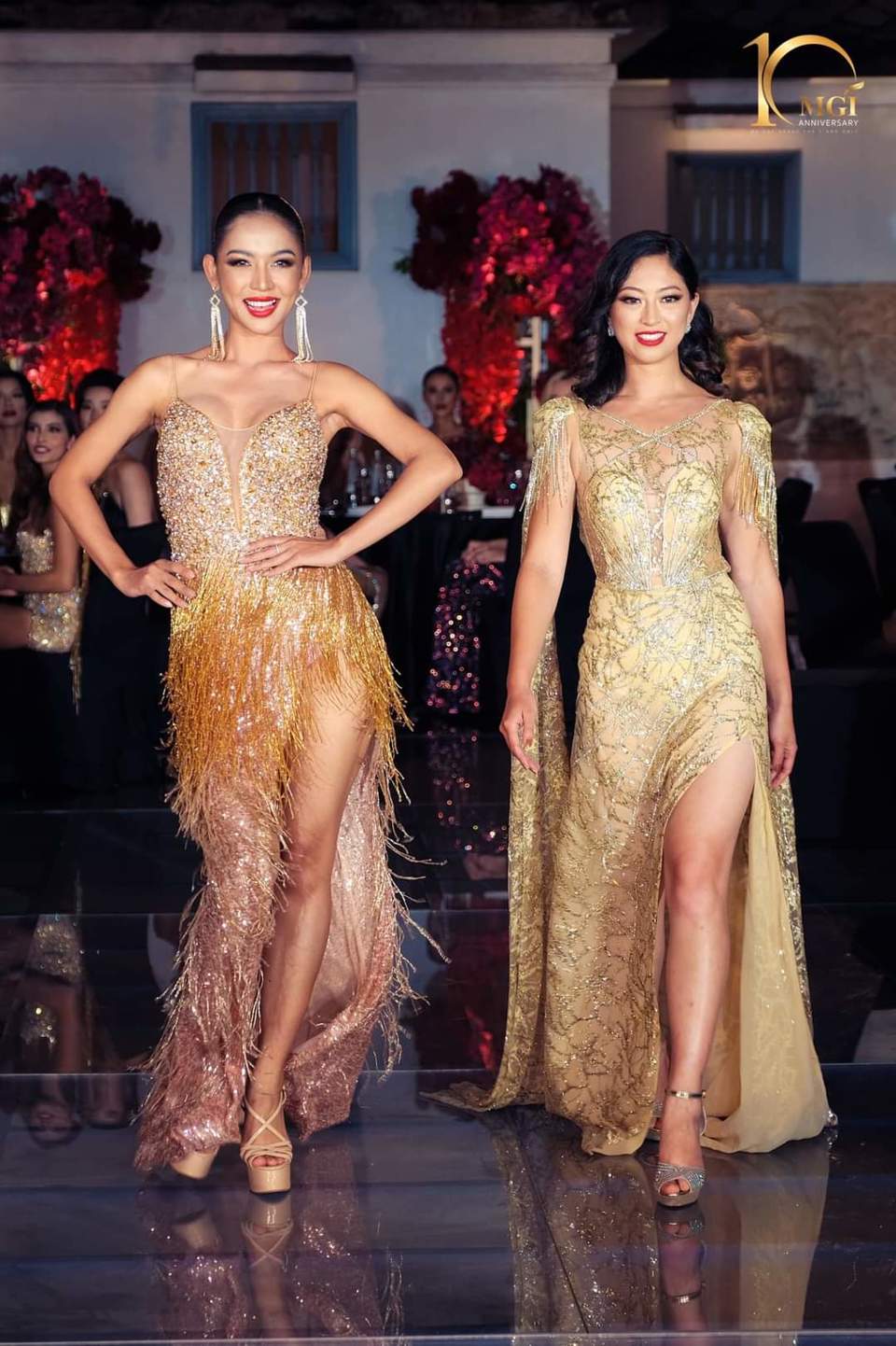 Thùy Tiên, Thiên Ân khoe đường cong gợi cảm tại tiệc Gala Miss Grand International 2022 - Ảnh 12