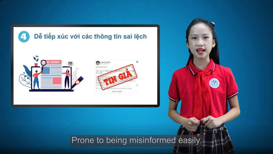Video clip của Trường Tiểu học Nguyễn Du (quận Nam Từ Liêm) tuyên truyền cho người dưới 18 tuổi đạt điểm cao nhất cuộc thi.