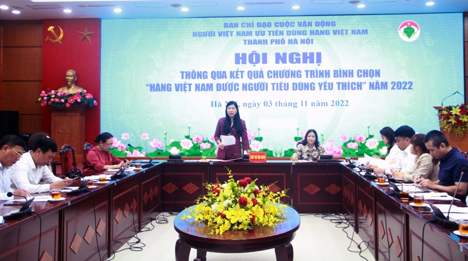 Chủ tịch Ủy ban MTTQ Việt Nam TP H&agrave; Nội Nguyễn Lan Hương ph&aacute;t biểu chỉ đạo tại hội nghị. Ảnh: Ho&agrave;i Nam